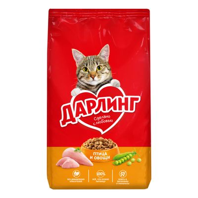 Сухой корм для кошек Дарлинг с птицей и овощами 760г