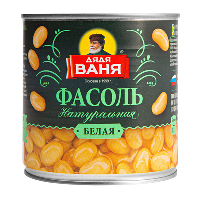 Дядя Ваня  Фасоль белая 400гр. *12 ж/б ключ
