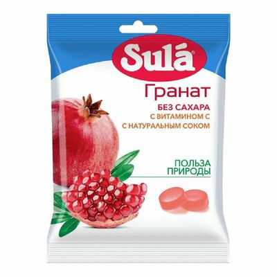 Леденцы без сахара Sula Гранат, 60г