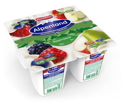 Йогуртный продукт Alpenland Легкий 0,3% Лесная ягода/Яблоко и груша, 95г