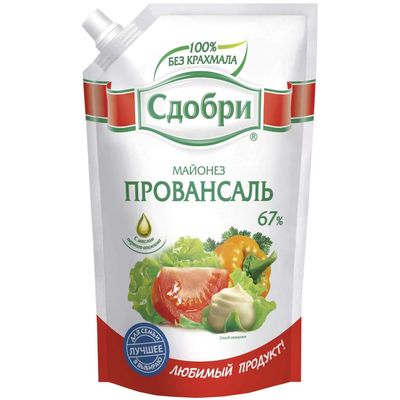 Майонез Сдобри Провансаль 67% 630г*12