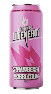 Энергетический напиток Lit Energy strawberry bubblegum ж/б 12*0,45л