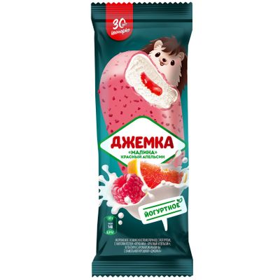 Мороженое Инмарко Джемка эскимо кисломолочн.с йогуртн.с нап. клубн./кр.ап.в глазури 28*57г