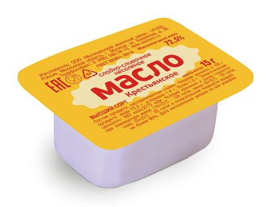 Масло ММЗ сладко-сливочное Крестьянское 72,5% 15 г коробка 100 шт
