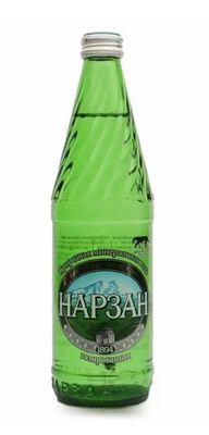 Вода Нарзан минеральная, лечебно-столовая, 0,5 л, газированная, стекло.