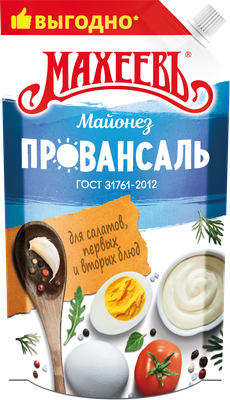 Майонез среднекалорийный провансаль 50.5% (белый) Махеевъ с дозатором д/пак 800мл 1/10