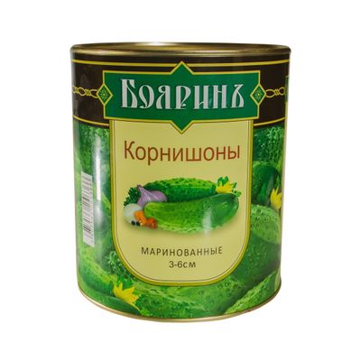 Корнишоны 3100мл (6) 3-6см маринованные ж/б Бояринъ имп