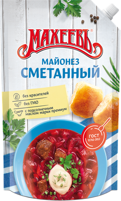Майонез Махеев Сметанный   50,5 %  800 мл дой-пак