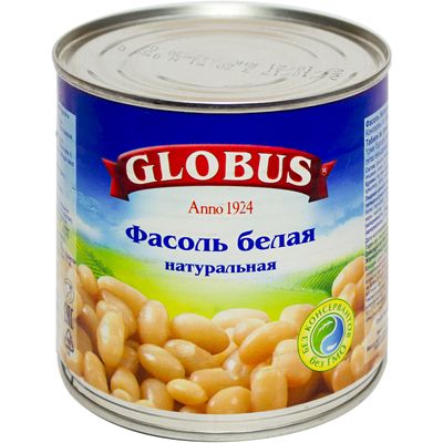 Белая фасоль425 мл.Глобус