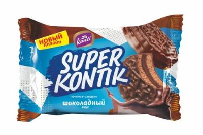 Печенье-сэндвич Супер-Контик шоколадный вкус 100гх50