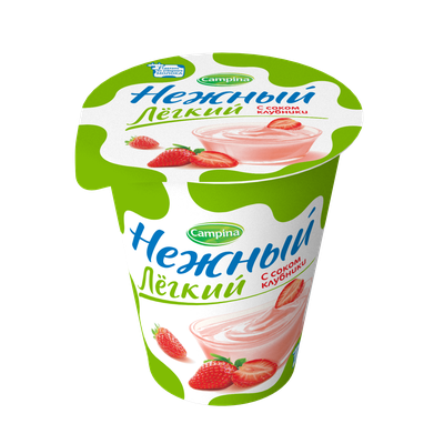Йогуртовый продукт 0,1% Нежный легкий с соком клубника 320г