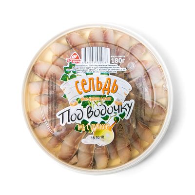 Сельдь филе кусочки Вкусное море Под водочку в масле с лучком 180 г