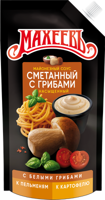 Майонезный соус 50% Махеевъ Сметанный с грибами, 200мл