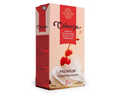 Крем растительно-жировой для взбивания Соблазн  27% 1л*12