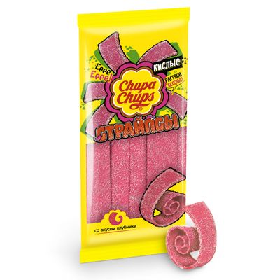 Мармелад жевательный Chupa Chups Страйпсы Клубника, 120г