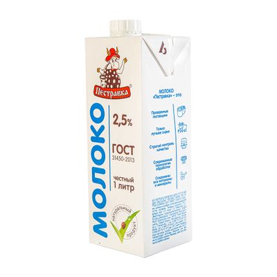 Молоко Пестравка 2,5% ТБА 1028г