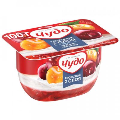 Десерт Творожный Чудо 100г 4% вишня-черешня