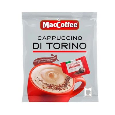 Кофейный напиток МасСoffee Cappuccino Di Torino, с темным шоколадом (5*25,5г)*40