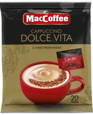 Кофе MacCoffee Мак Капучино Дольче Вита растворимый,  м/у 24г*20шт*20