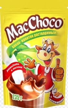Какао-напиток MacChoco и Смешарики раствор, м/у 235г*12шт