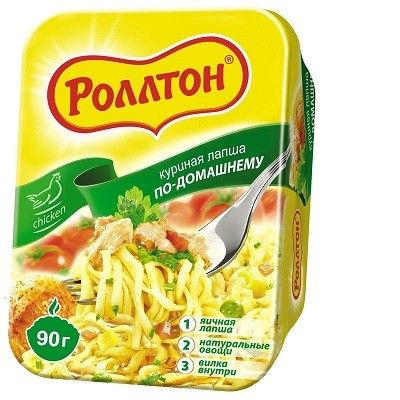 Лапша Роллтон куриная по-домашнему лоток 90г (24)