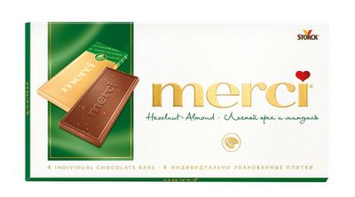 Шоколад Merci Лесной орех и миндаль, 100г