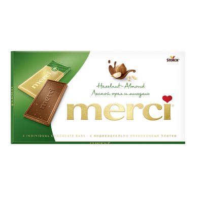 Шоколад Merci Лесной орех и миндаль, 100г