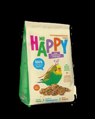 Корм MR HAPPY сухой для волнистых попугаев 400 г