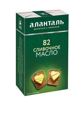 Масло сливочное Аланталь № 82, брикет в обечайке 82,5% 180г*10шт