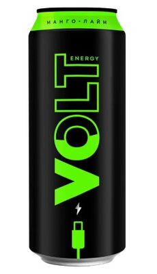 Энергетический газированный напиток VOLT ENERGY безалкогольный со вкусом манго и лайма ж/б 0,45*24