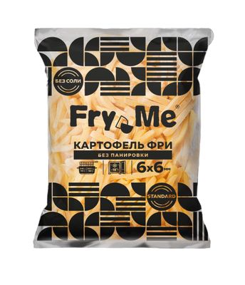 Картофель фри WEFRY STANDART F76FS без панировки 6х6 мм пакет 2,5 кг