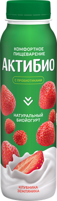 Биойогурт обогащенный АктиБио клубника-земляника 1,5% 260г (9)