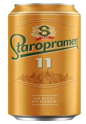 Пиво Старопрамен 11 светлое, пастер., фильтр. 4,7% ж/б 0,5л*24 