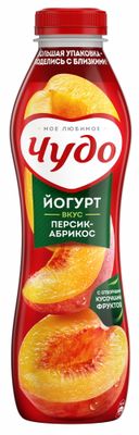 Йогурт Чудо питьевой Персик-абрикос п/бут 680г 1,9% (6шт)