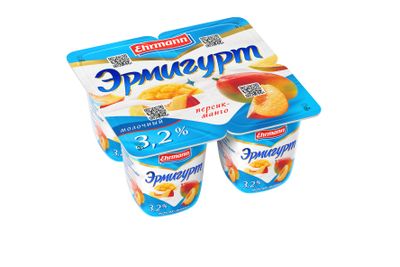 Йогурт Эрмигурт персик/манго 3,2%, 100г