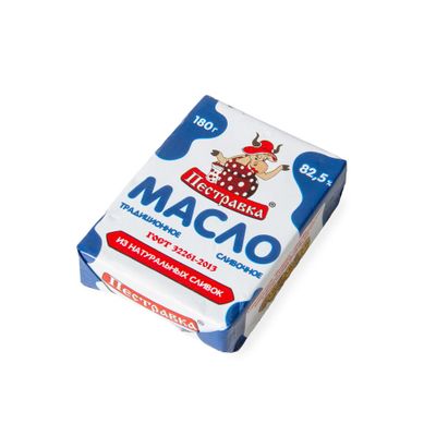 Масло Пестравка Традиционное сливочное 82,5% Фольга 180 г
