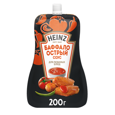 Соус томатный Heinz Баффало острый, дой-пак, 200г