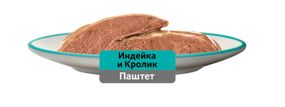 Влажный корм WHISKAS® для кошек, паштет с индейкой и кроликом, 75г