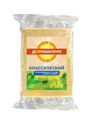 Сыр Домашкино Классический полутвердный 20%, брусок флоу-пак 350г