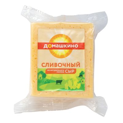 Сыр Домашкино Сливочный 45%, брусок флоу-пак 350г
