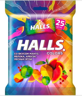 Карамель леденцовая Halls Colors Ассорти 69,25г