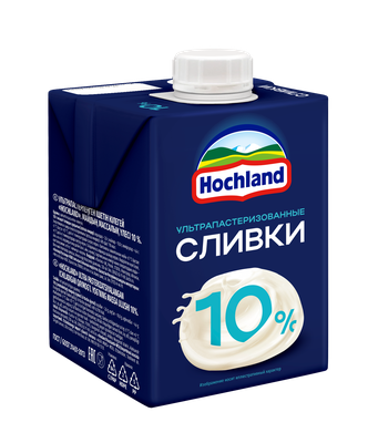Сливки Hochland питьевые ультрапастеризованные 10% 500мл