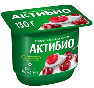 Биойогурт АктиБио обогащенный вишня 2,9% 12*130г