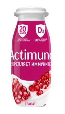 Кисломолочный напиток Актимуно с пробиотиками, Гранат 1,5% 24*95г