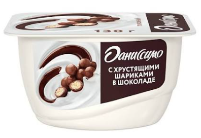 Продукт творожный Даниссимо с хрустящими шоколадными шариками 7.2% 8*130г