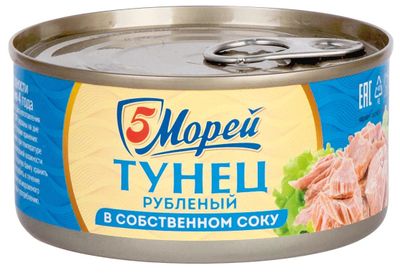 Тунец филе натур. 185г. 5М (tuna) 1/24
