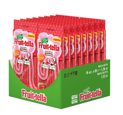 Жевательный Мармелад Fruittella палочки с начинкой со вкусом клубники 85 г