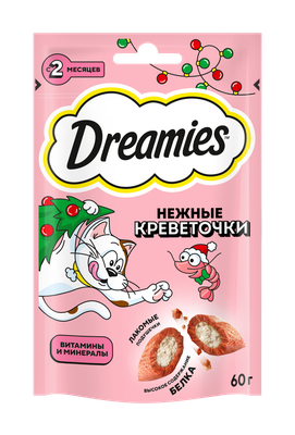 Лакомство для кош Dreamies с добавлением креветки 8*60г
