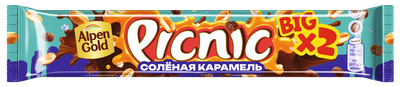 Шоколадный батончик BIG PICNIC соленая  карамель 30Х76г