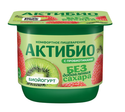 Биойогурт АктиБио безлактозный Киви клубника 3% 12*130г